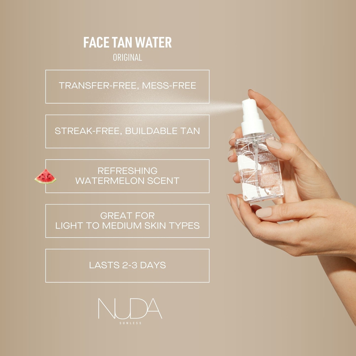 CLOUDMIST FACE TAN WATER